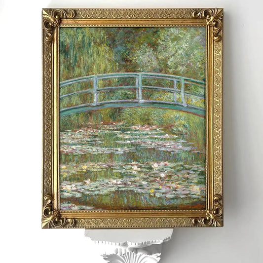 Bridge Over Water Lilies Pond Framed Giclée Art Print