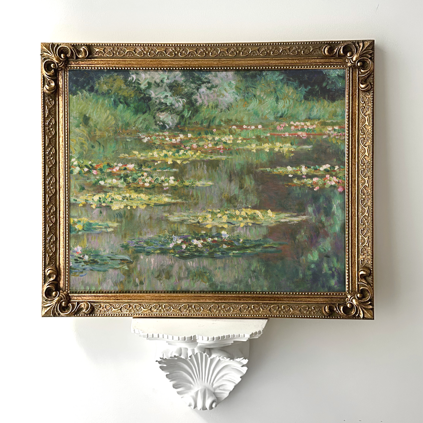 Green Water Lilies Framed Giclée Art Print