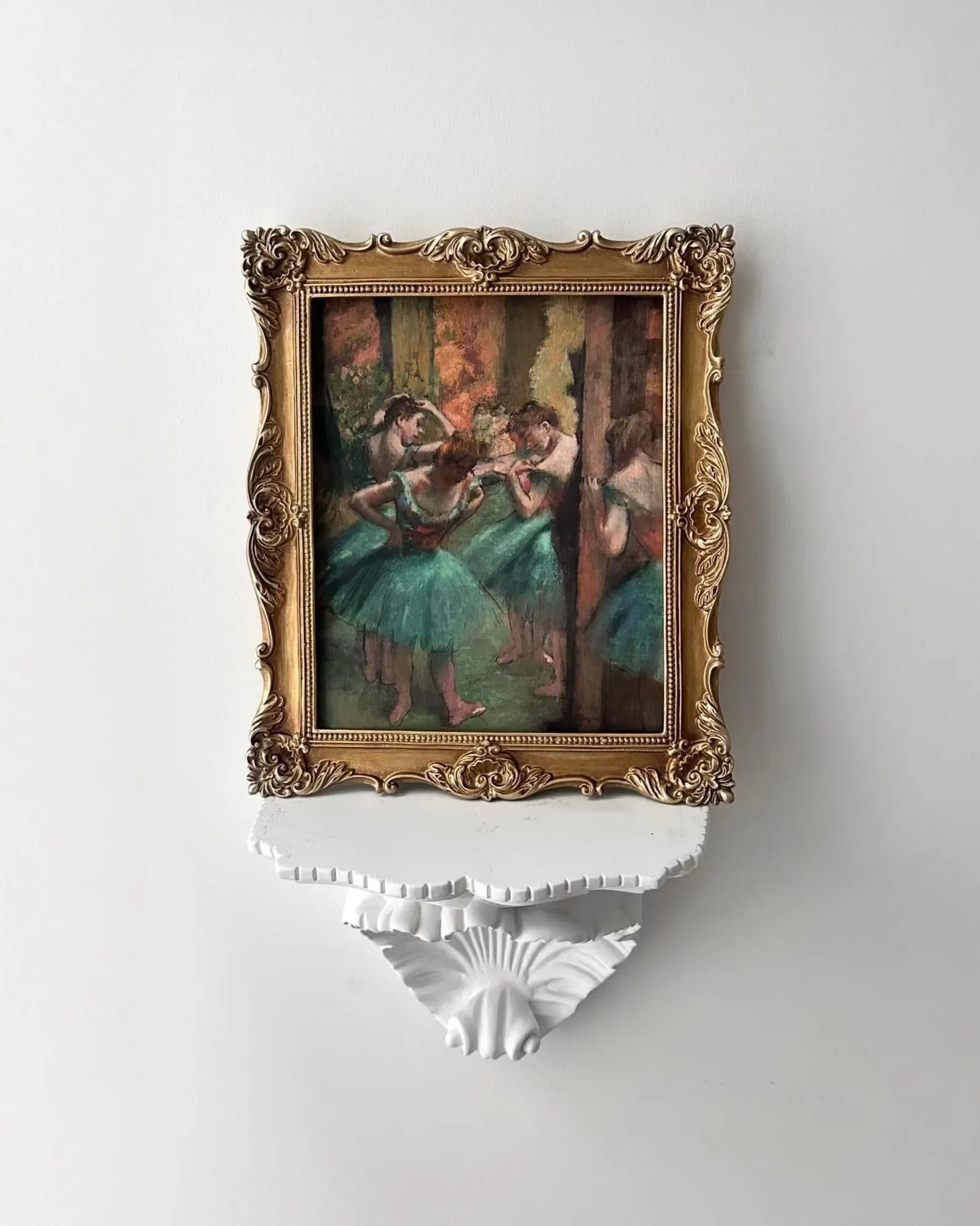 Dancers in Pink and Green Framed Giclée Art Print