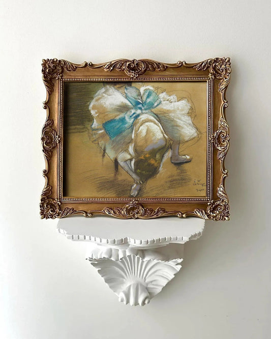 Dancer Tying Her Slipper Framed Giclée Art Print