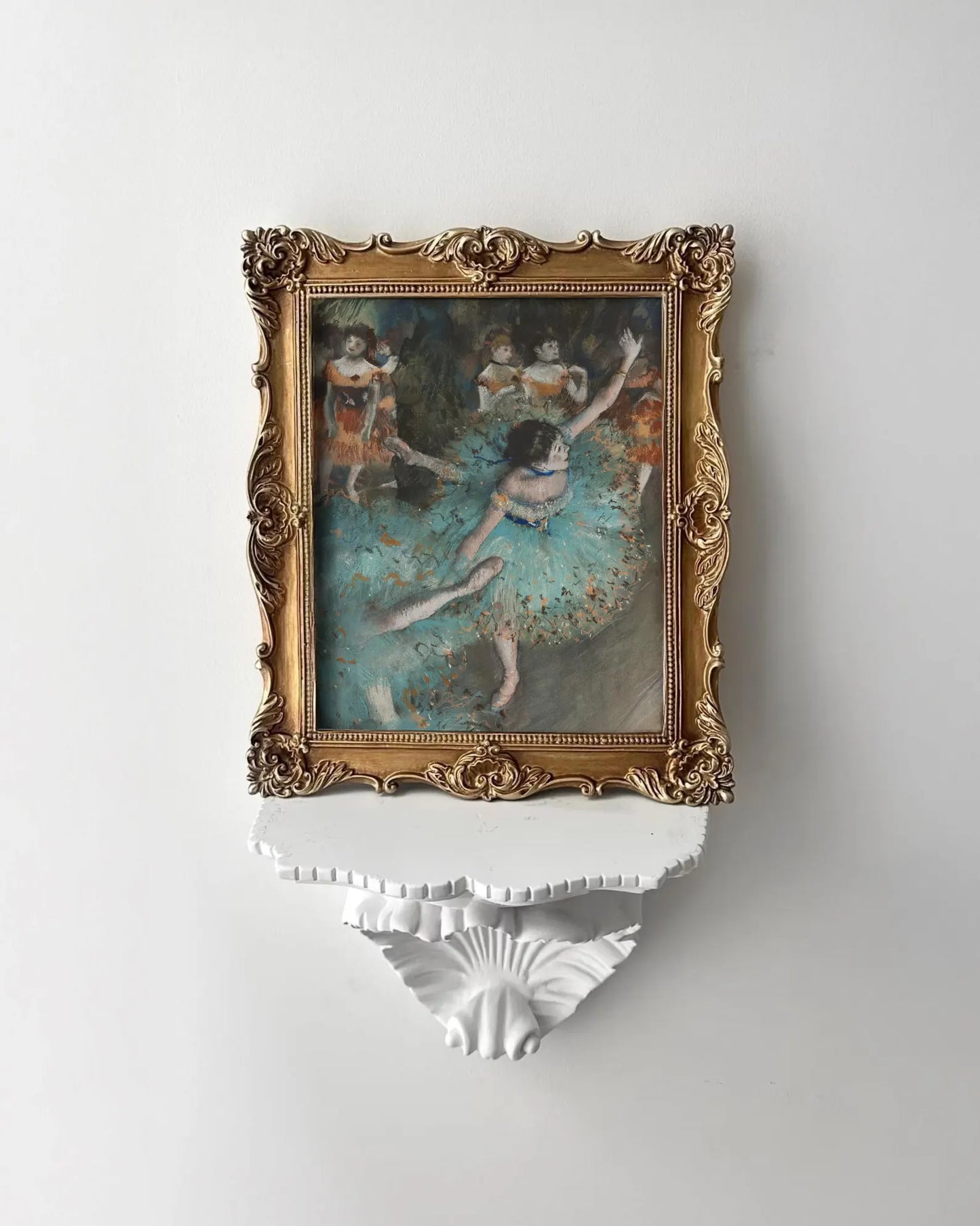 Ballerina in Blue Framed Giclée Art Print