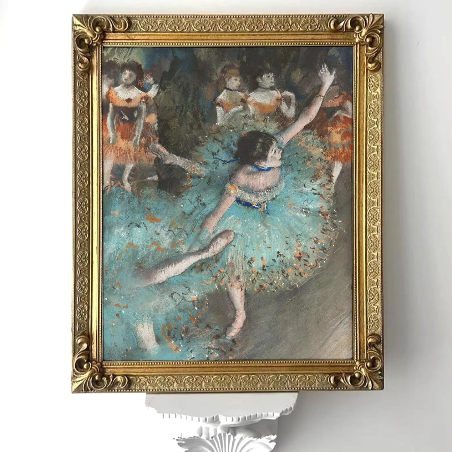 Ballerina in Blue Framed Giclée Art Print