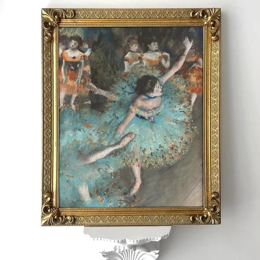Ballerina in Blue Framed Giclée Art Print